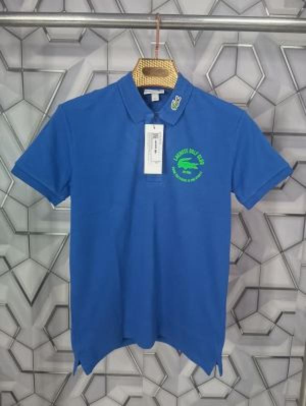 Lacoste Royal Blue Embroidery Logo Premium Polo T-Shirt (1770)