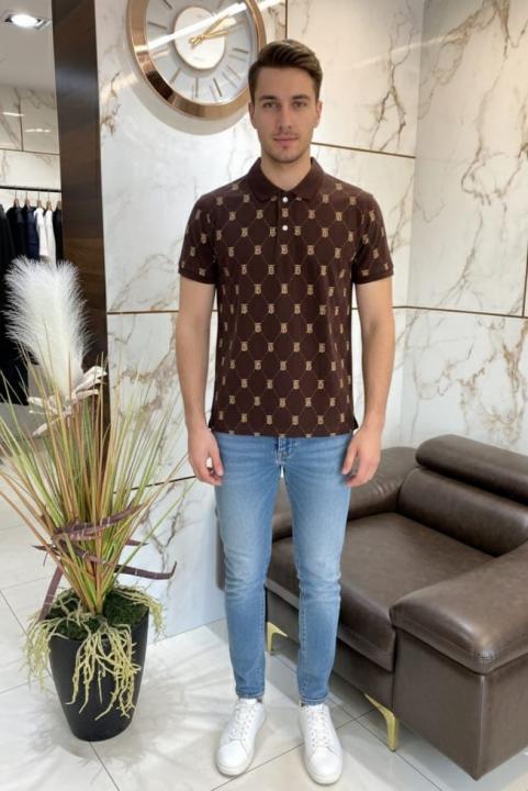 BURBERR Y POLO T-SHIRT 1087 BROWN