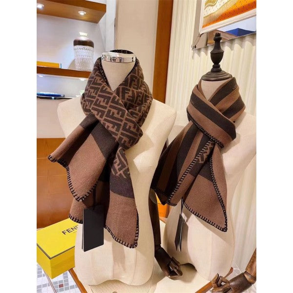 Fendi FF3 Woollen Unisex Muffler With Plain ZipLock Bag