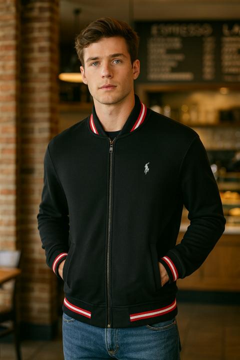 RL Polo Zipper Jacket Black K173-BK