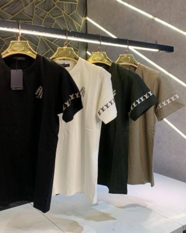 Louis Vuitton White Monogram Print Imported T-Shirt (1350)