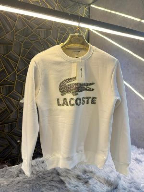 Lacoste White Embossed Logo Print Imported Sweatshirt (1901)