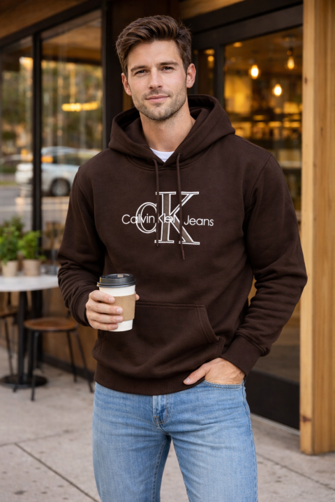 CK HOODIES BROWN M425-BR