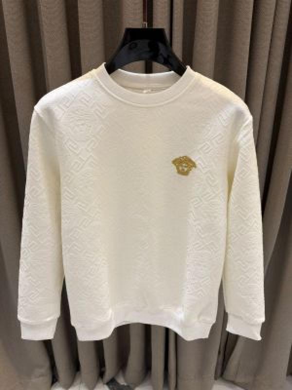 Versace Chest Logo Full Monogram Sweatshirt White