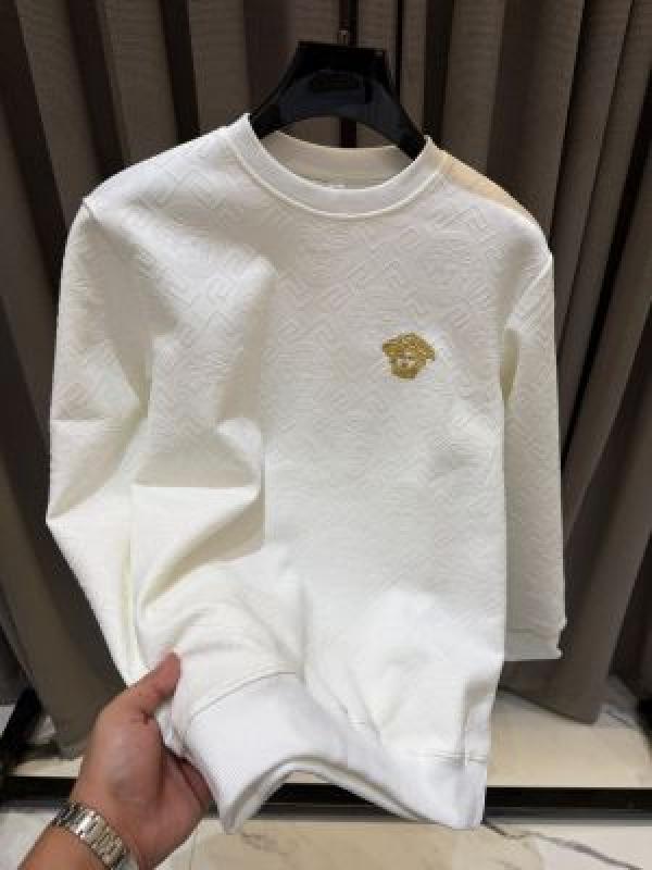 Versace Chest Logo Full Monogram Sweatshirt White