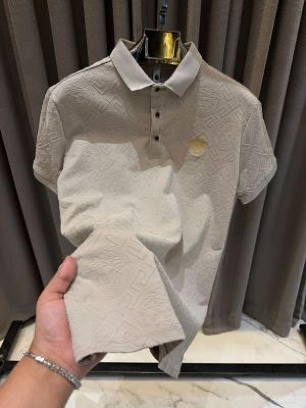 Versace Chest Logo Full Monogram Polo T-shirt