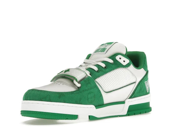 LV TRAINER GREEN MONOGRAM DENIM