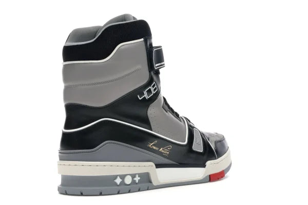 LV TRAINER SNEAKER BOOT HIGH BLACK GREY