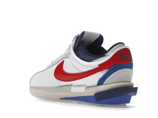 NIKEE ZOOM CORTEZ SP SACAI WHITE UNIVERSITY RED BLUE