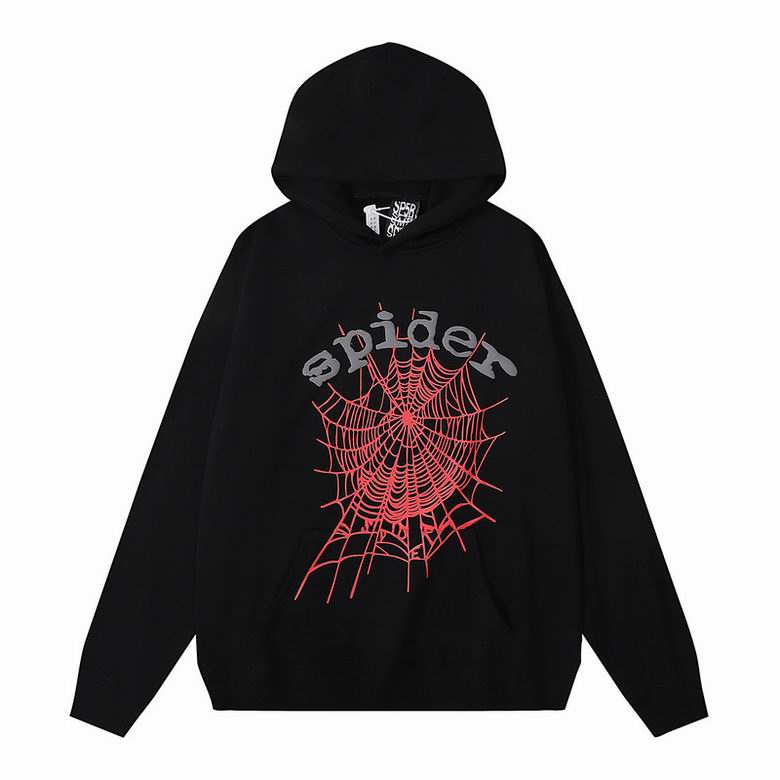 Sp5der Hoodie & Jogger Set – Black/Red Web Streetwear Tracksuit