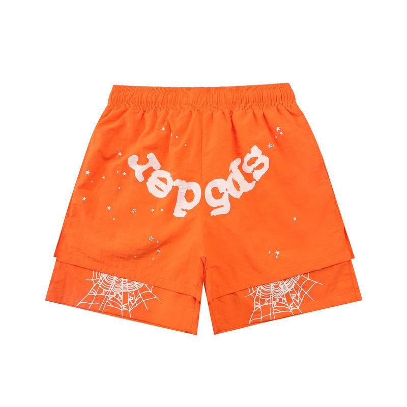 Sp5der Graffiti Logo Shorts – Multi-Color Spider Web Streetwear
