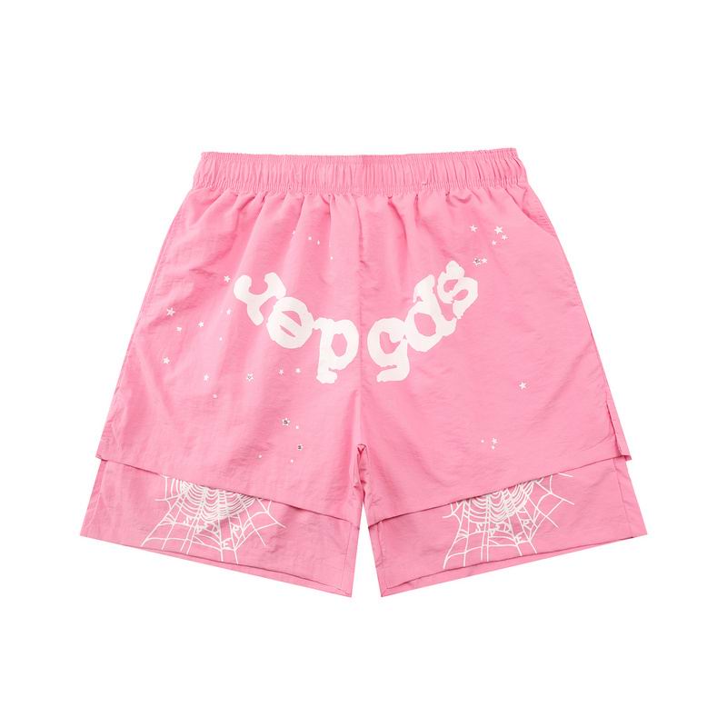 Sp5der Graffiti Logo Shorts – Multi-Color Spider Web Streetwear