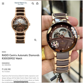 RADO UNISEX CENTRIX OPEN HEART AUTOMATIC