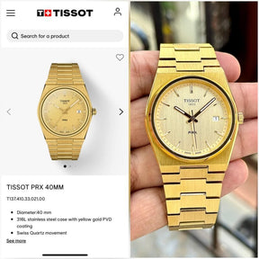 TISSOT PRX GOLD TIMELESS GLAMOUR