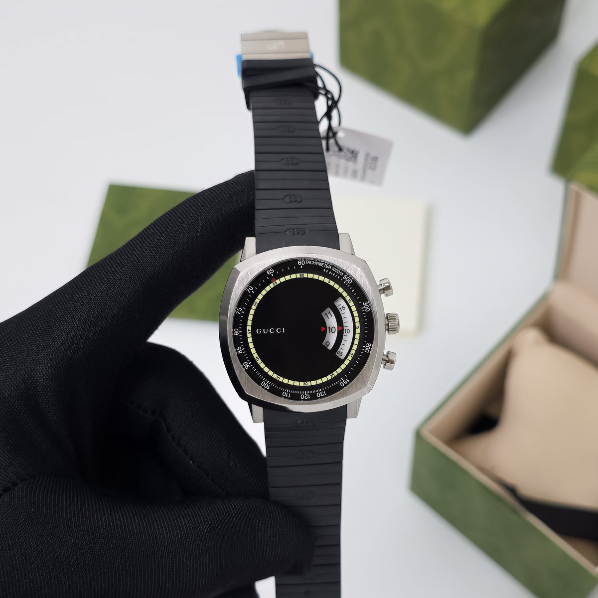Gucci Grip – Stainless Steel Rubber 40mm | UA Grade | Designer Quartz