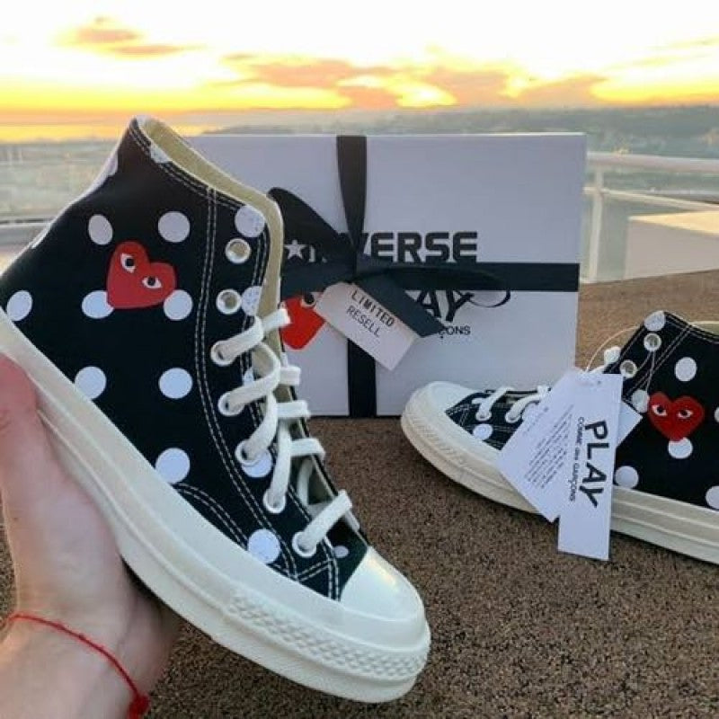 all star comme des gar ons play x chuck 70 high top sneakers Sale