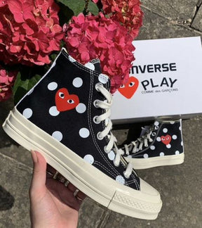 all star comme des gar ons play x chuck 70 high top sneakers Sale