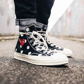 all star comme des gar ons play x chuck 70 high top sneakers Sale