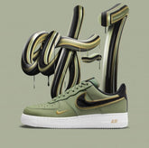 Airforce 1 low 07 olive green gold mini swoosh fix