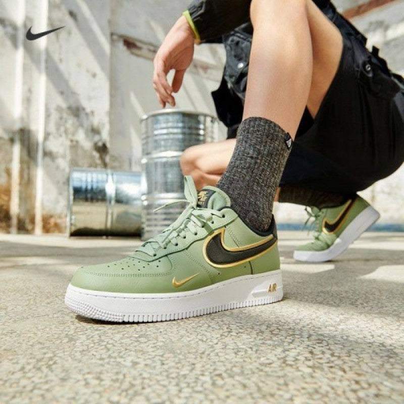 Airforce 1 low 07 olive green gold mini swoosh fix