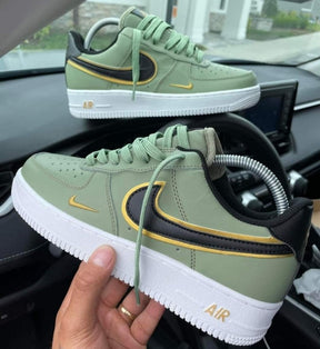 Airforce 1 low 07 olive green gold mini swoosh fix