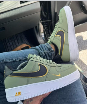 Airforce 1 low 07 olive green gold mini swoosh fix