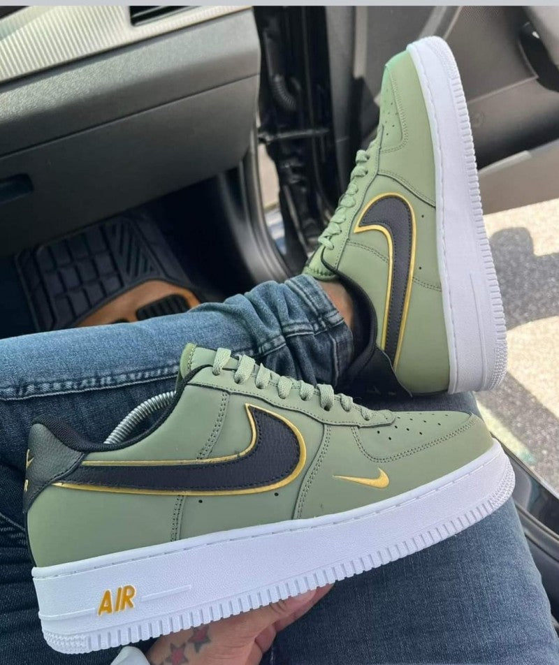 Airforce 1 low 07 olive green gold mini swoosh fix