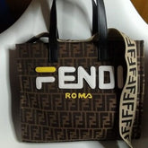 FENDI CANVAS TOTE BOOK BLACK BAG (FD 664)