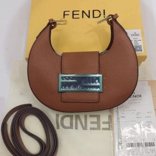 FENDI COOKEI MINI BROWN BAG WITH OG BOX (FN 916)