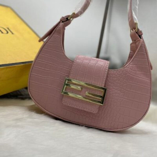 FENDI CROC HALF MOON HAND BAG (FD 948)