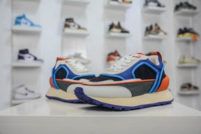 Balmainn multicolor suede panelled racer low top sneakers