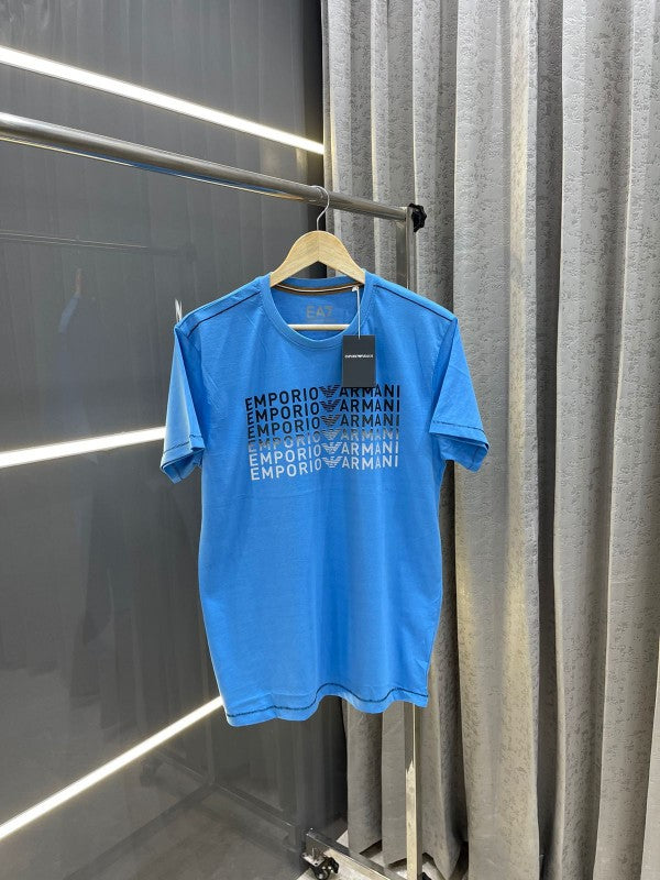 ARMANI BLUE PRINTED IMPORTED T-SHIRT