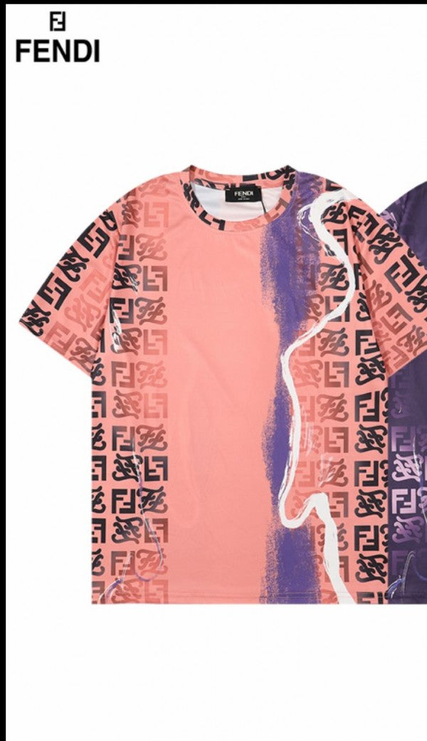 FENDI PINK MONOGRAM PRINT PREMIUM T-SHIRT