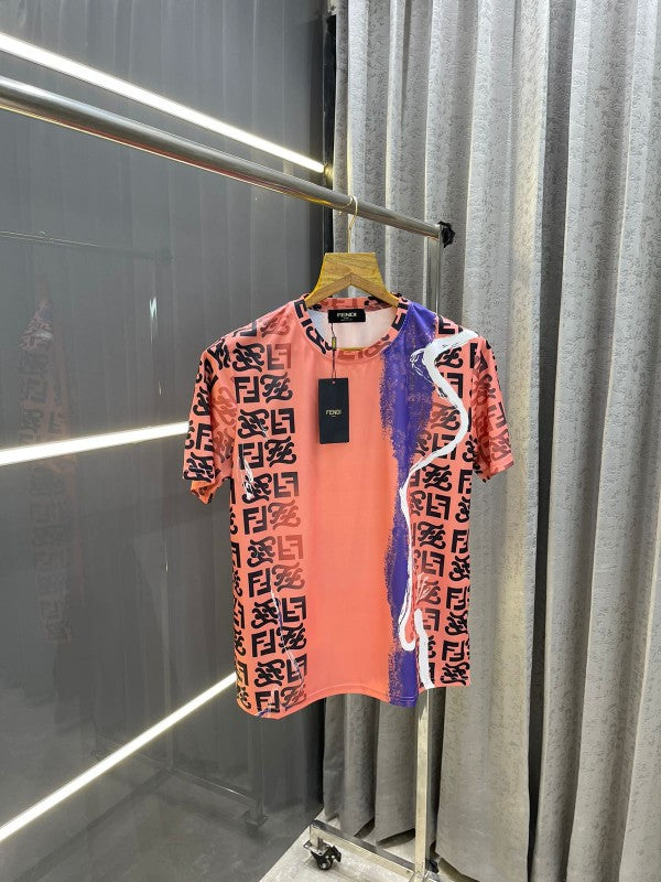 FENDI PINK MONOGRAM PRINT PREMIUM T-SHIRT