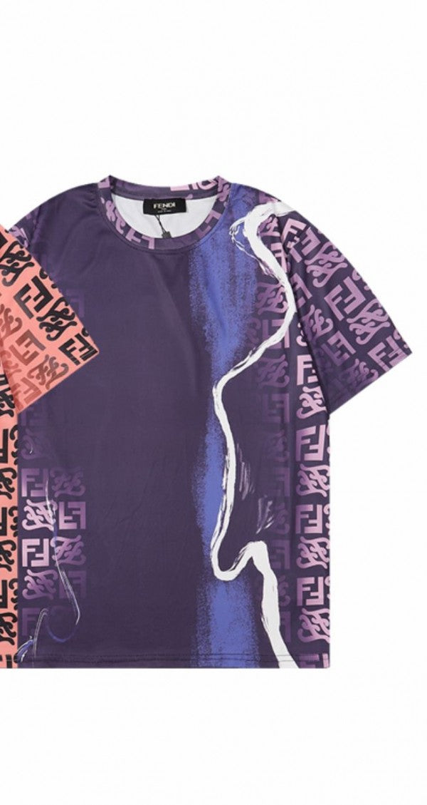 FENDI PURPLE MONOGRAM PRINT PREMIUM T-SHIRT
