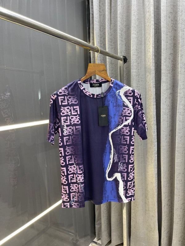 FENDI PURPLE MONOGRAM PRINT PREMIUM T-SHIRT