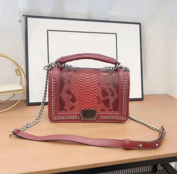 boy bag top handle lepord skin premium bag with flap box eddition (CH 1105)