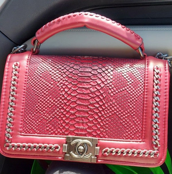 boy bag top handle lepord skin premium bag with flap box eddition (CH 1105)