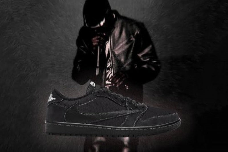 Travis Scott x Air Jordan 1 Low OG Black Phantom With Same Full Kit S Show In Image same Packing Semi UA