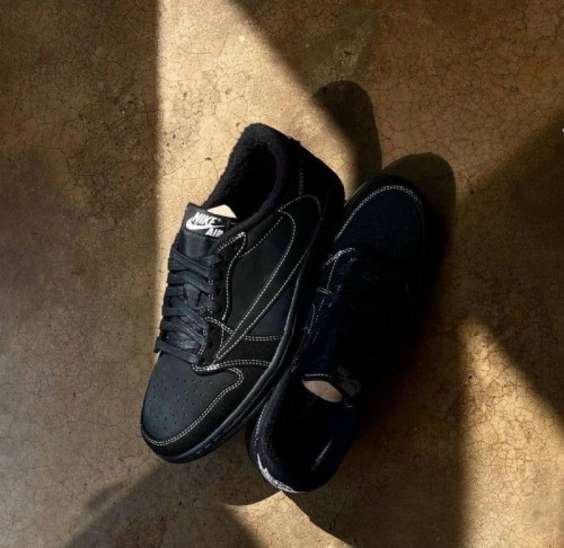 Travis Scott x Air Jordan 1 Low OG Black Phantom With Same Full Kit S Show In Image same Packing Semi UA