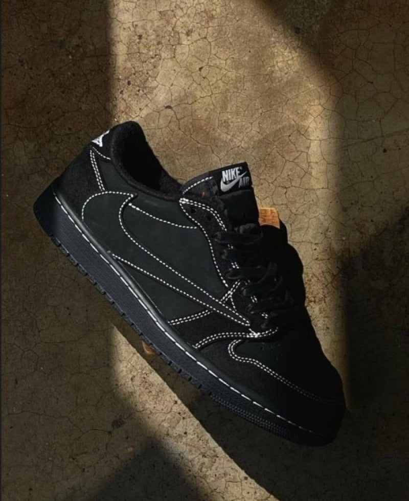 Travis Scott x Air Jordan 1 Low OG Black Phantom With Same Full Kit S Show In Image same Packing Semi UA