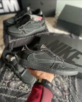 Travis Scott x Air Jordan 1 Low OG Black Phantom With Same Full Kit S Show In Image same Packing Semi UA