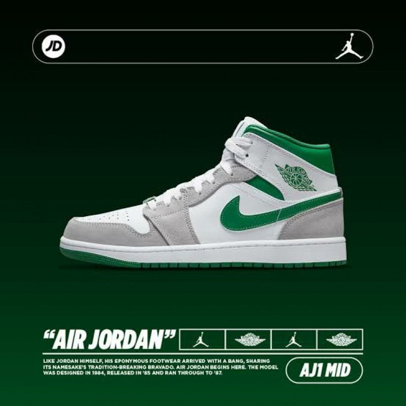 Air Jordan 1 Mid SE Grey Pine Green