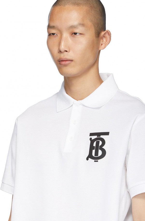 BURBERR.Y WHITE PRINTED PREMIUM PILO T-SHIRT