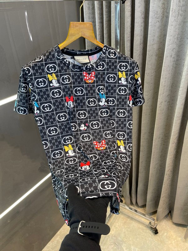 GUCC.I BLACK PRINTED PREMIUM T-SHIRT