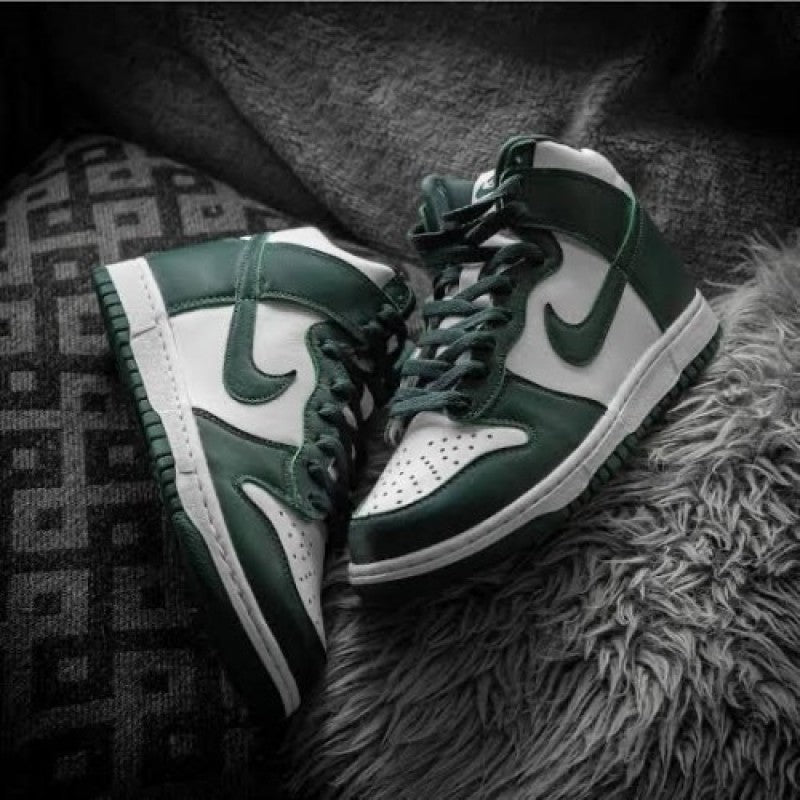 sb dunk high spartan green fix