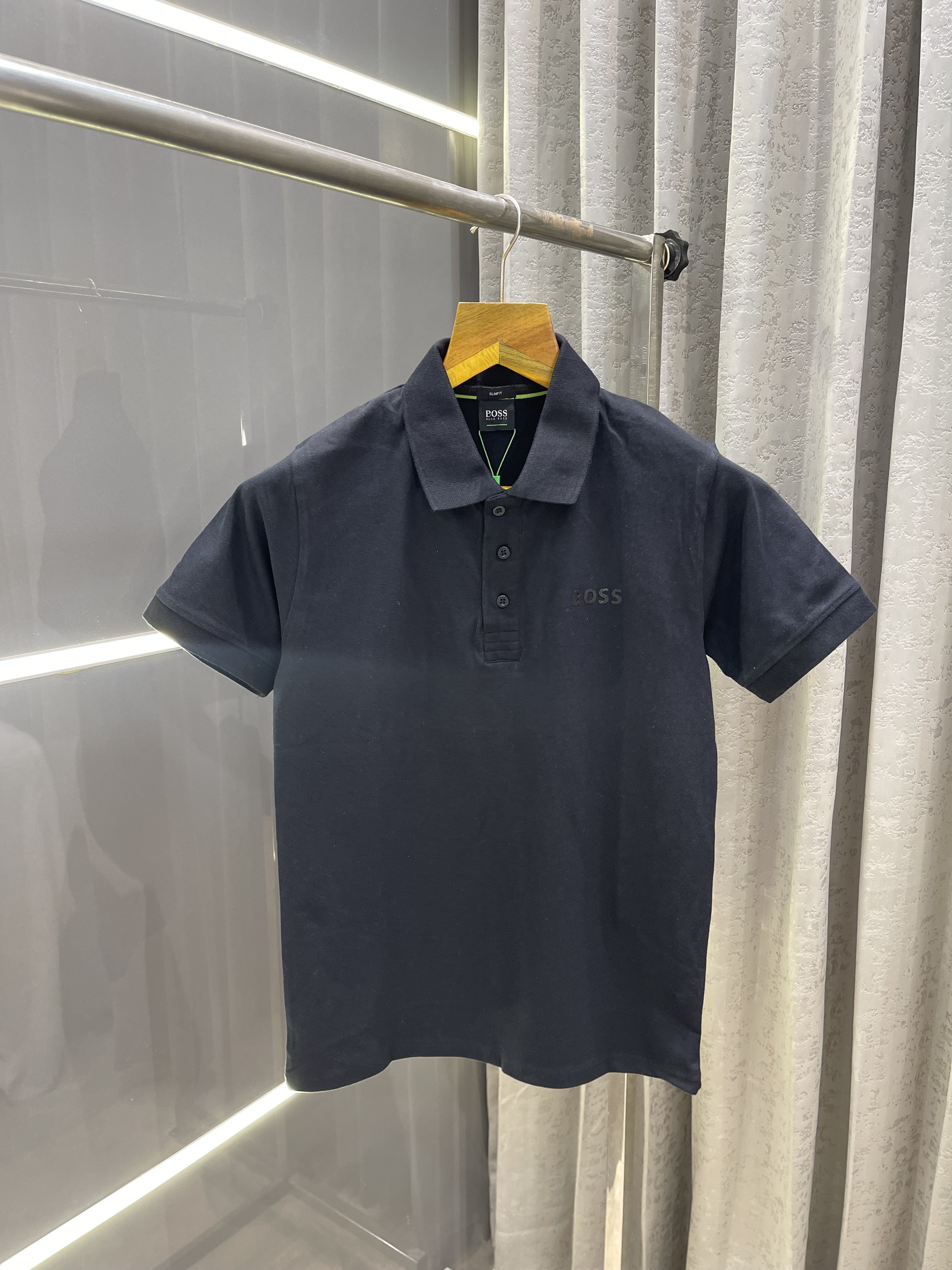 BOSS BLACK PRINTED PREMIUM POLO T-SHIRT