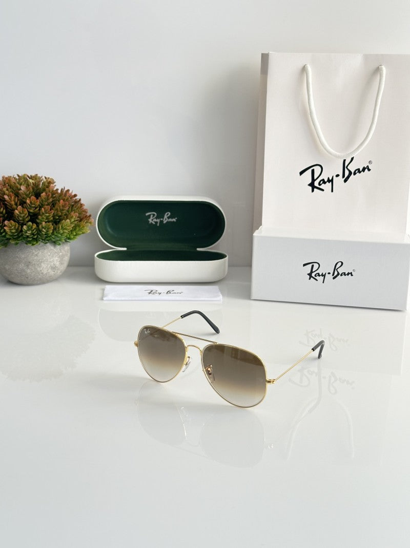 Rayban Aviator Gold Brown DC