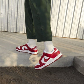 Nikee dunk low nature white gym red