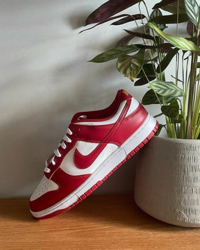 Nikee dunk low nature white gym red